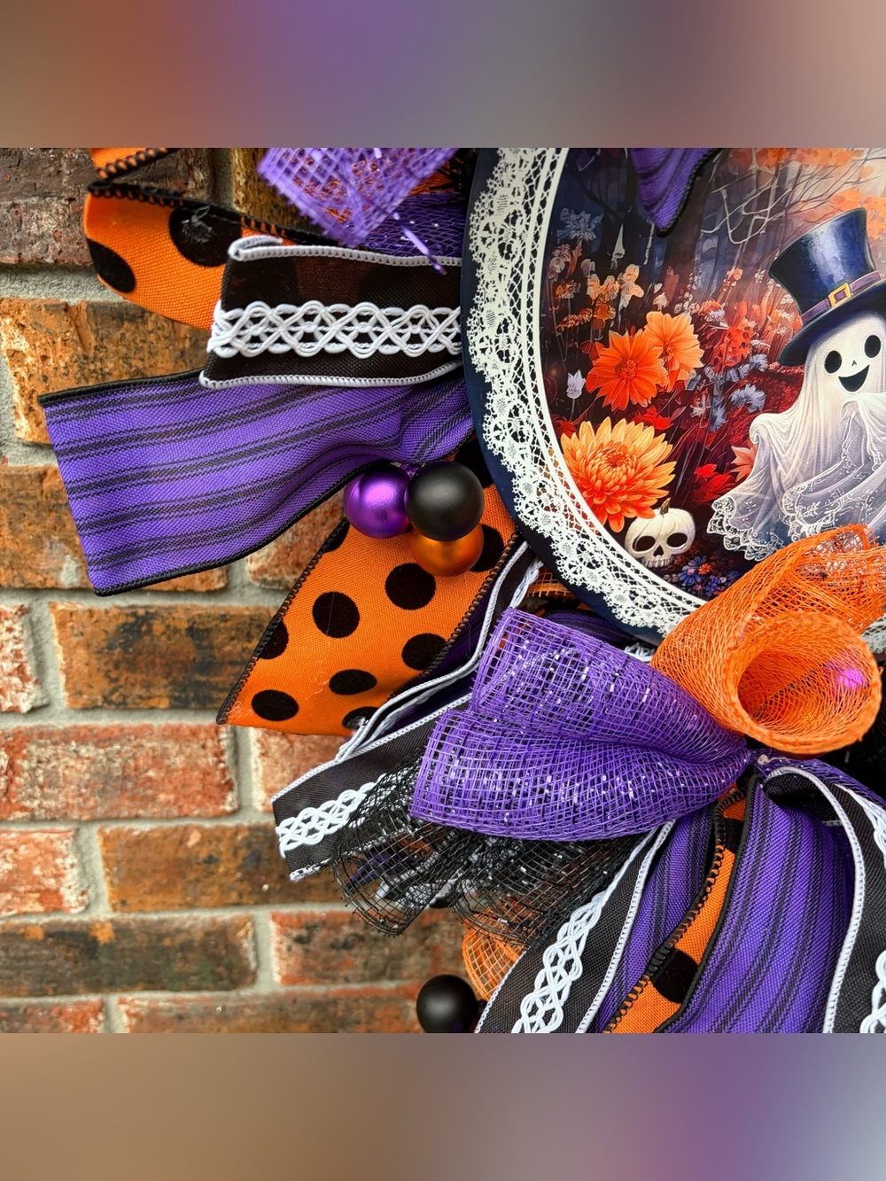 🚫SOLD🚫 👻 Boo-tiful Tear-Drop Swag Wreath - Picture 4 of 14